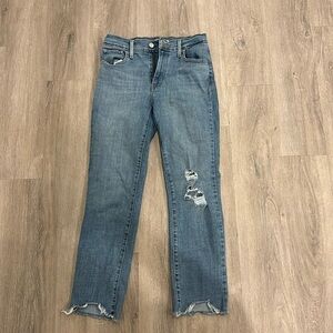 Levi High Rise Straight Crop Rough Hem